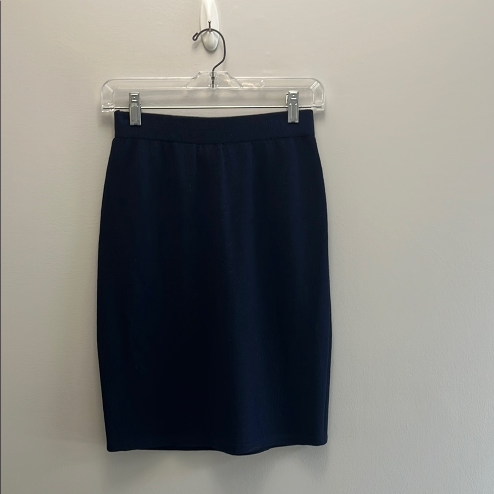 St. John Navy Pencil Skirt Knee-Length Work